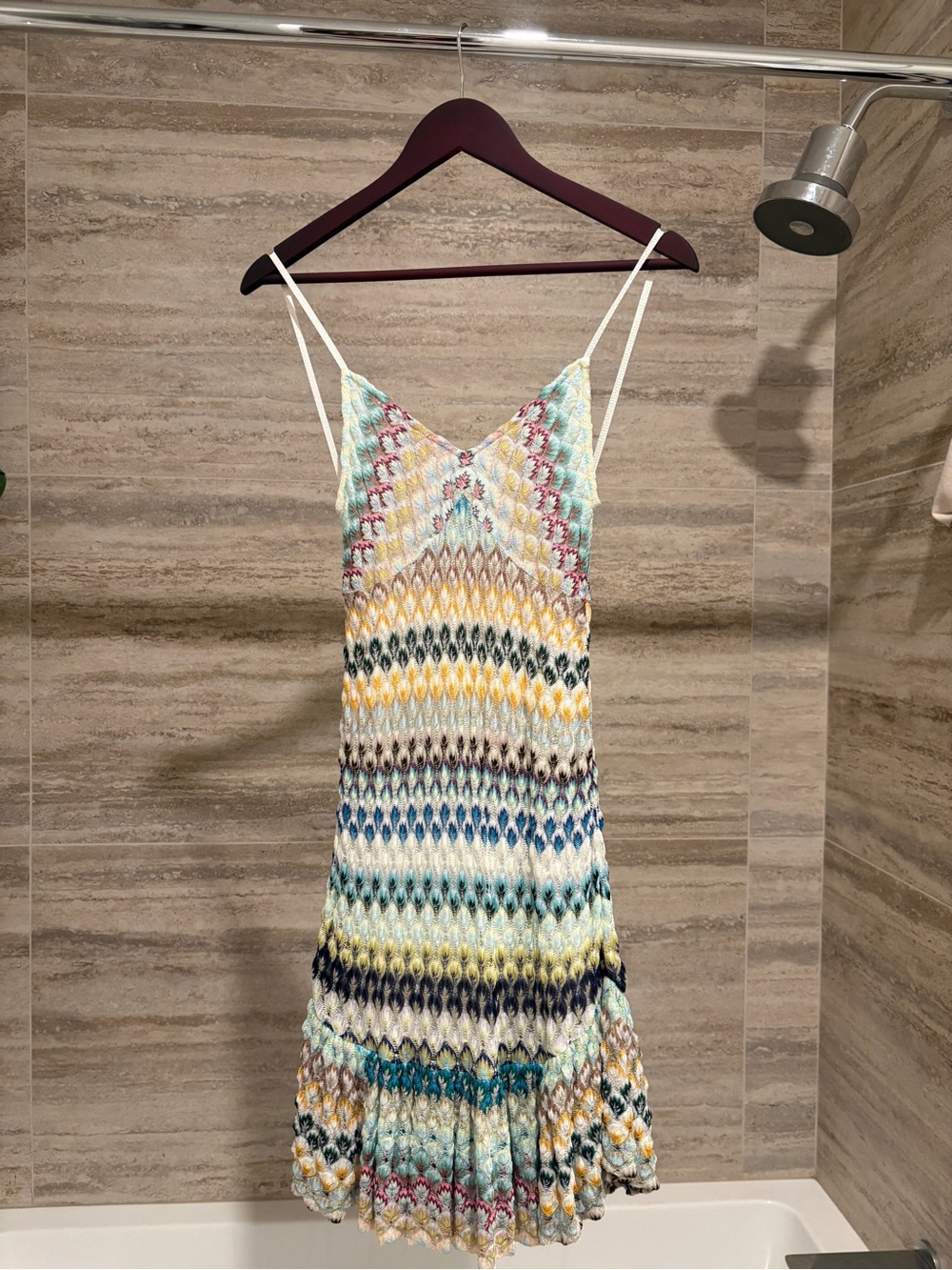 Missoni Multi-Color Knit Dress with Spaghetti Straps